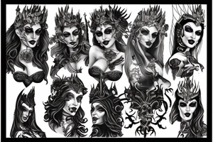 Slaanesh motives, daemonettes of slaanesh, crested moon tattoo idea