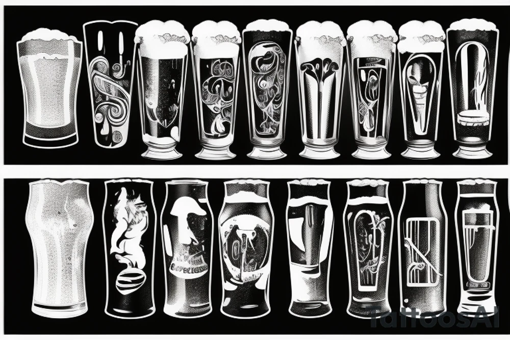 Glass of a beer tattoo idea