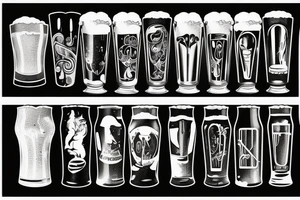 Glass of a beer tattoo idea