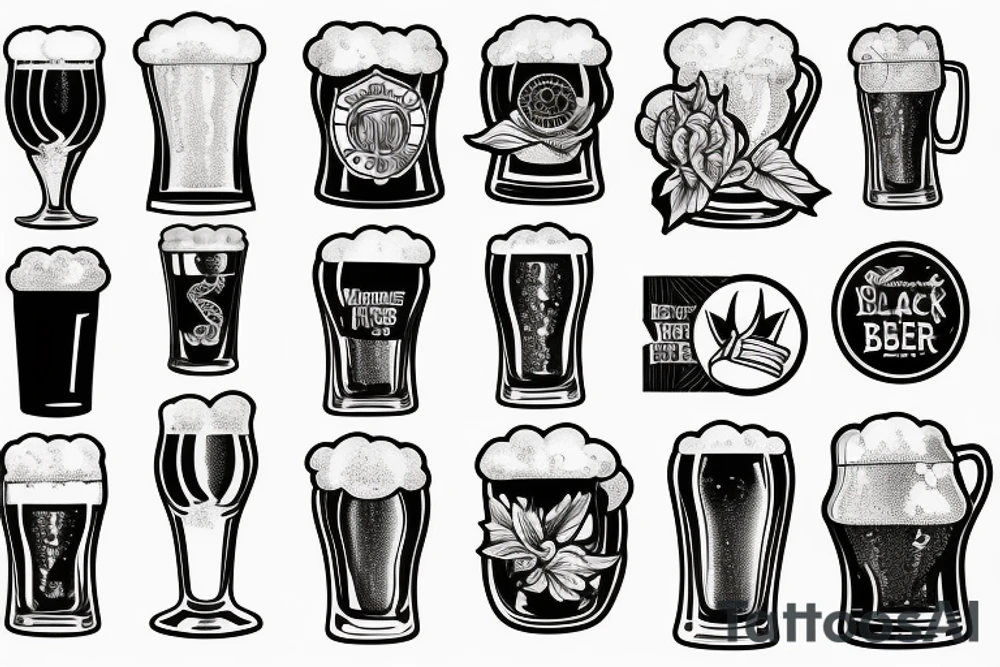 Glass of a beer tattoo idea