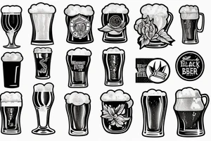 Glass of a beer tattoo idea