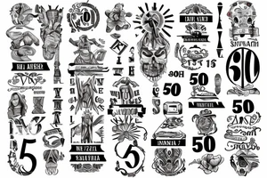 the word survivor, in spanish, on a banner with the number 50 in roman numerals tattoo idea