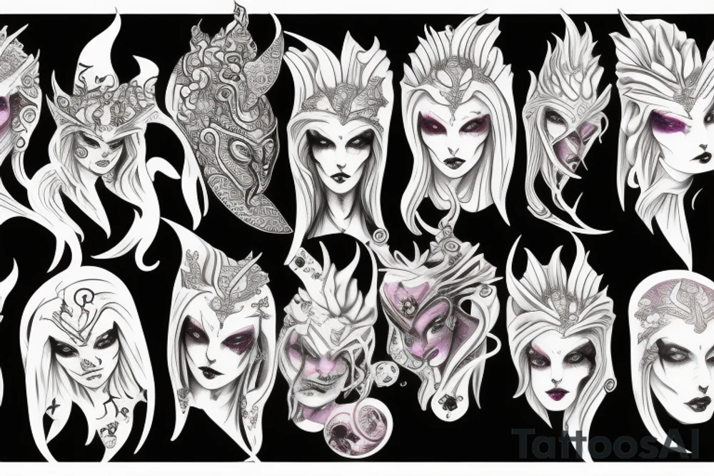 Slaanesh motives, daemonettes of slaanesh, crested moon tattoo idea