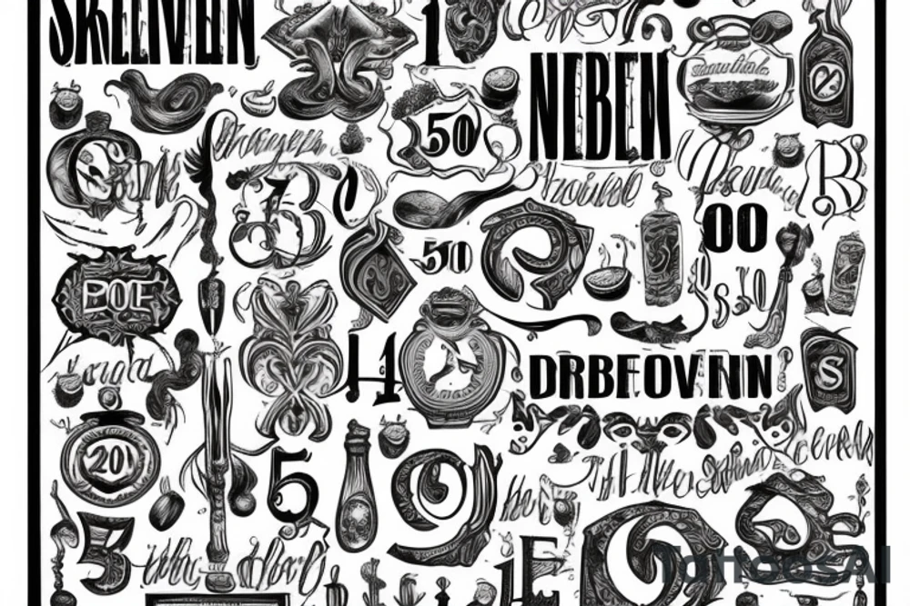 the word 'sobreviviente' on a banner with the number 50 in roman numerals tattoo idea