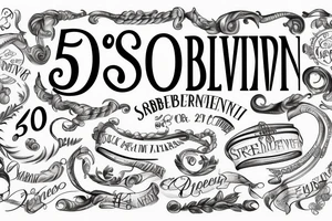 the word 'sobreviviente' on a banner with the number 50 in roman numerals tattoo idea