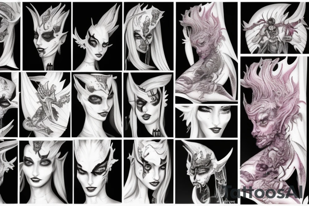 Slaanesh motives, daemonettes of slaanesh, crested moon tattoo idea