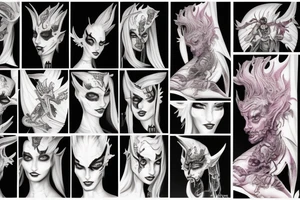 Slaanesh motives, daemonettes of slaanesh, crested moon tattoo idea