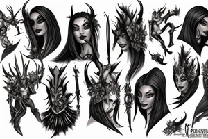 Slaanesh motives, daemonettes of slaanesh, crested moon tattoo idea