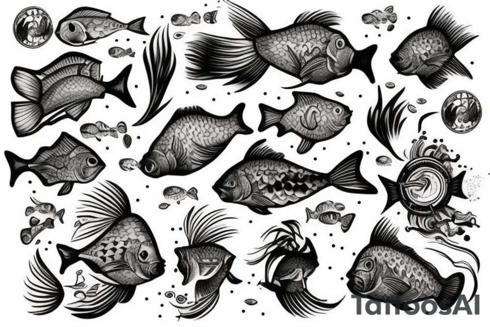 Fish and rich tattoo idea