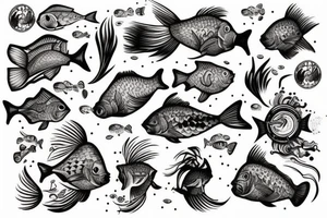 Fish and rich tattoo idea