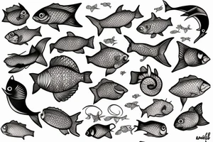 Fish and rich tattoo idea