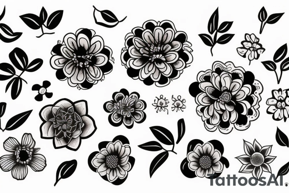 Abstract flowers tattoo idea