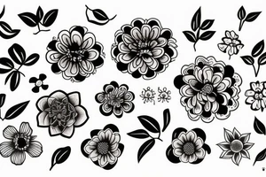 Abstract flowers tattoo idea