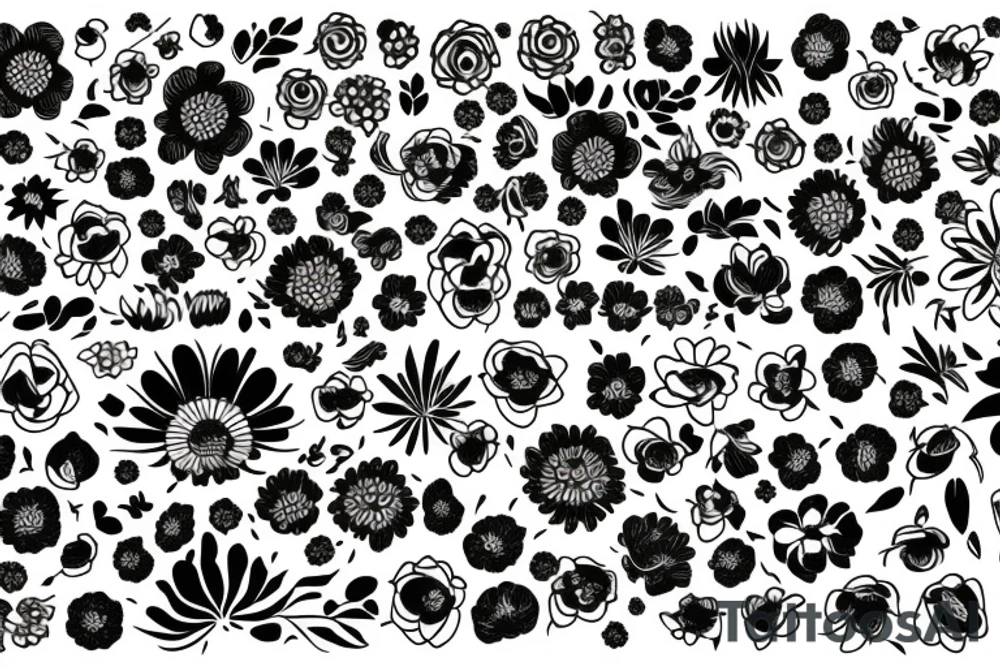 Abstract flowers tattoo idea