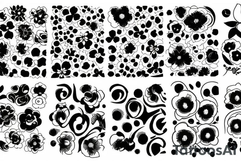 Abstract flowers tattoo idea