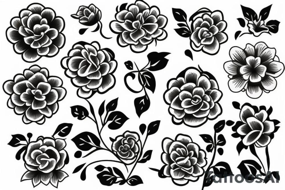 Abstract flowers tattoo idea