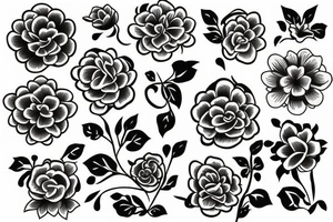 Abstract flowers tattoo idea