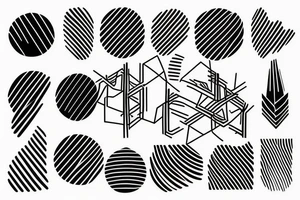 Simple small black tattoo made up of shapes and lines tattoo idea