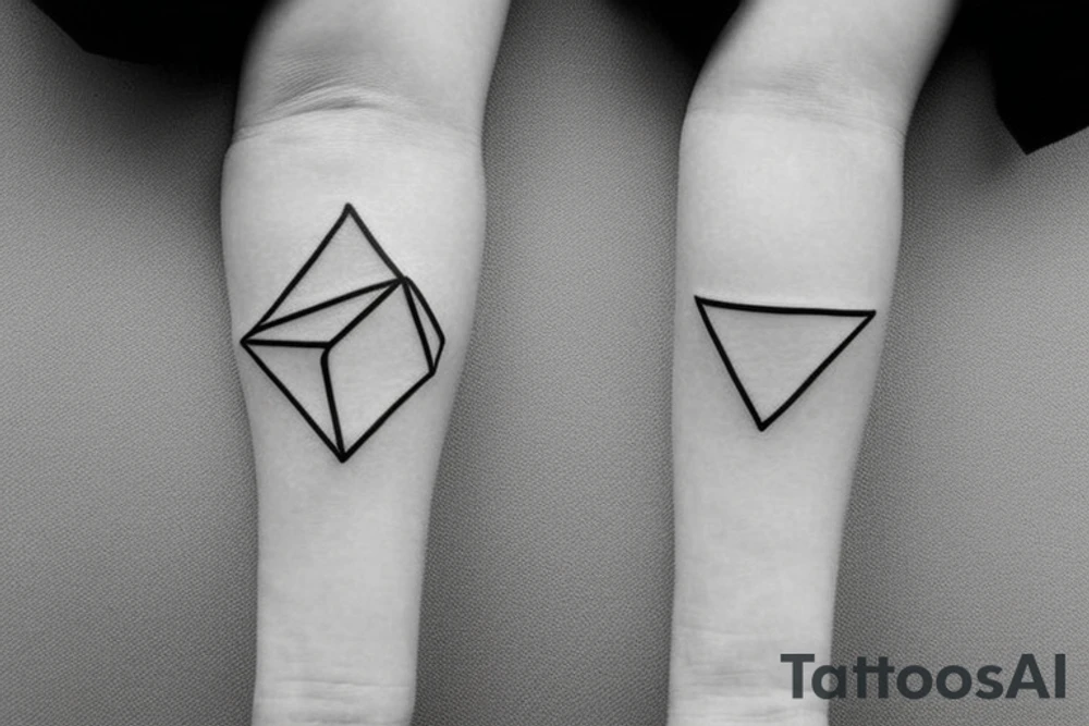 Simple small black tattoo made up of shapes and lines tattoo idea