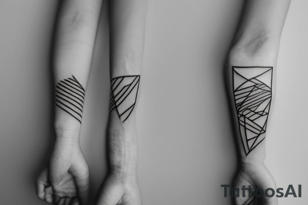 Simple small black tattoo made up of shapes and lines tattoo idea