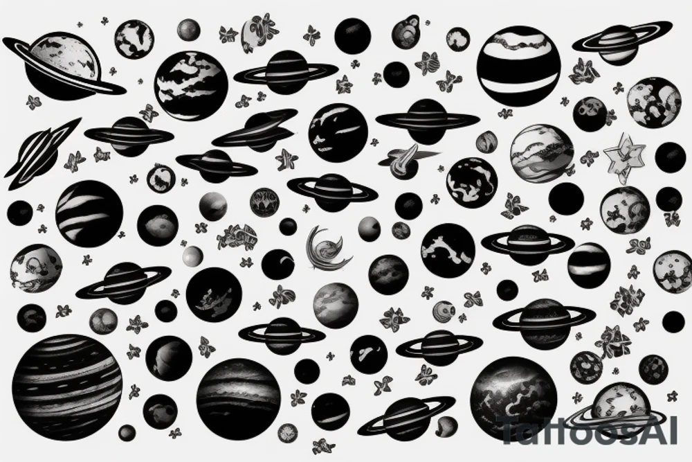 parade of planets tattoo idea