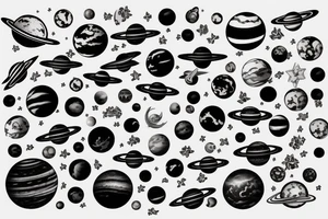 parade of planets tattoo idea