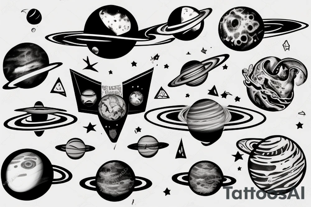 parade of planets tattoo idea