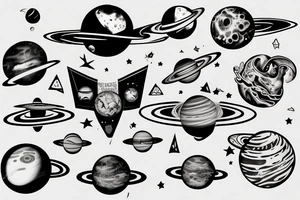 parade of planets tattoo idea