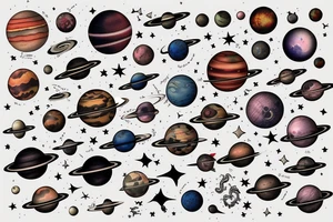 parade of planets tattoo idea