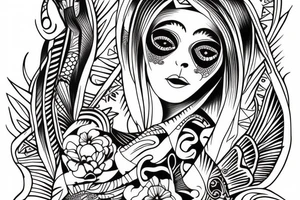 Jibaro siren tattoo of her half in the water as it will be at the back of my arm above my elbow tattoo idea