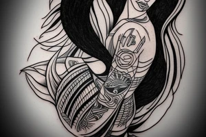 Jibaro siren tattoo of her half in the water as it will be at the back of my arm above my elbow tattoo idea