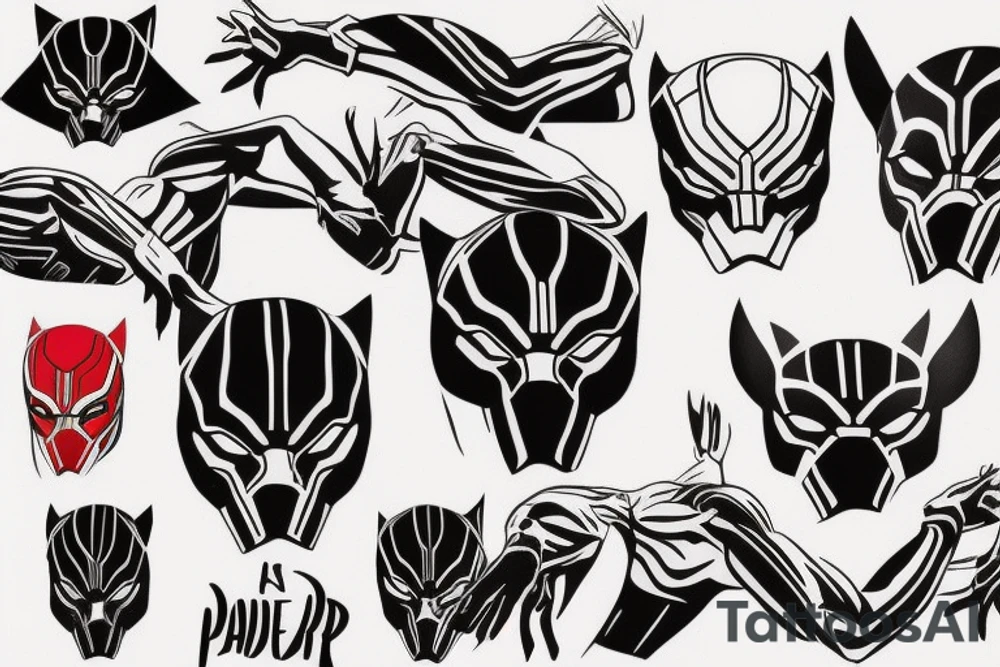 Black panther with red something tattoo idea