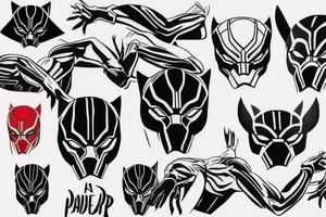 Black panther with red something tattoo idea