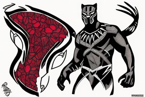 Black panther with red something tattoo idea