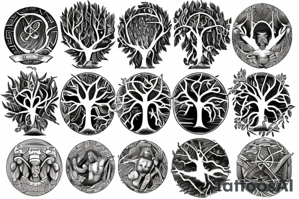 greek mythology
atlas with tree of life tattoo idea