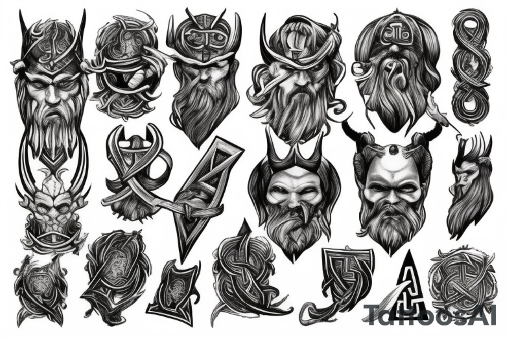 odin, rune, dark tattoo idea