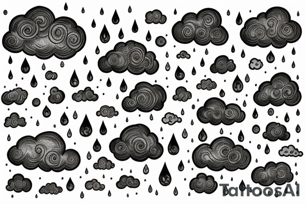 Rain cloud tattoo idea