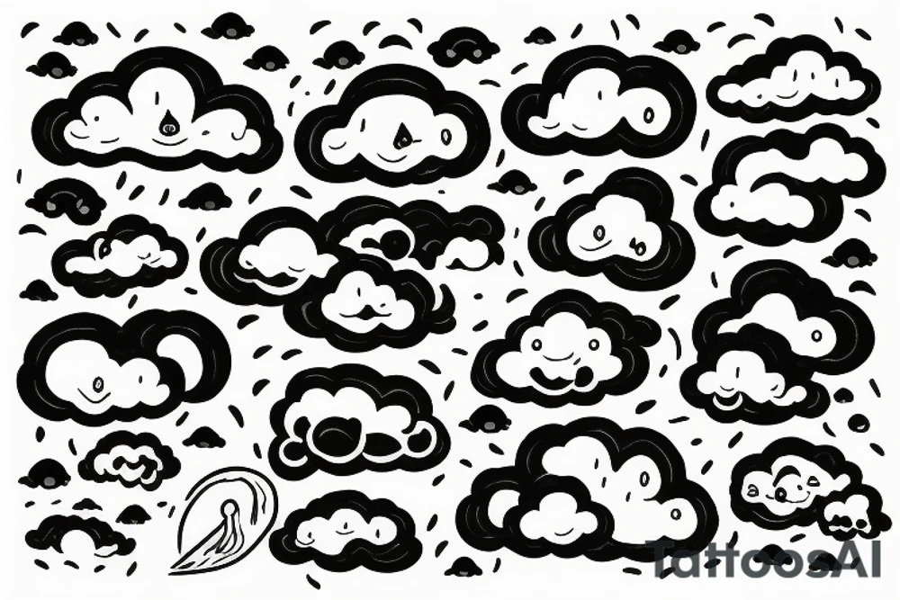 Rain cloud tattoo idea