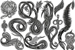 Silver fern mixed with the trinity knot tattoo idea