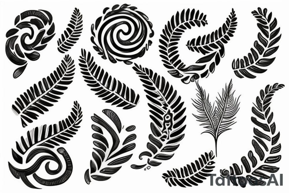 Silver fern mixed with the trinity knot tattoo idea