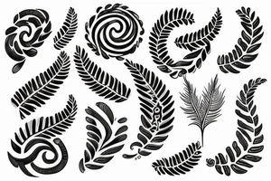 Silver fern mixed with the trinity knot tattoo idea