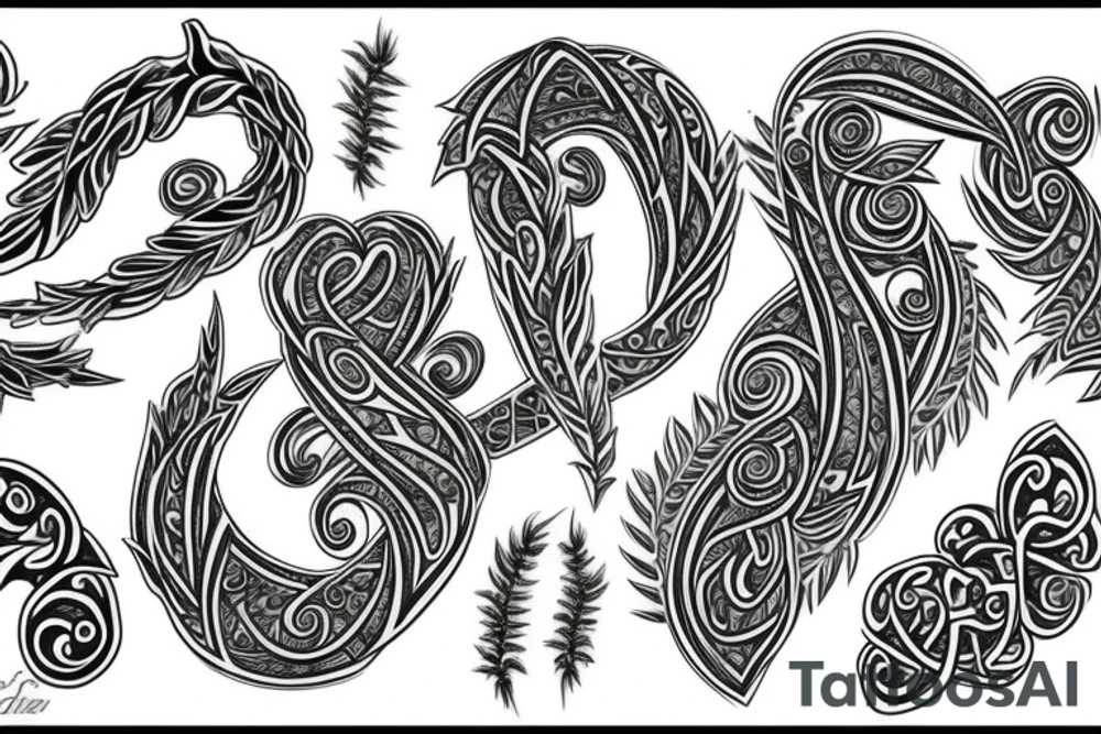 Silver fern mixed with the trinity knot tattoo idea