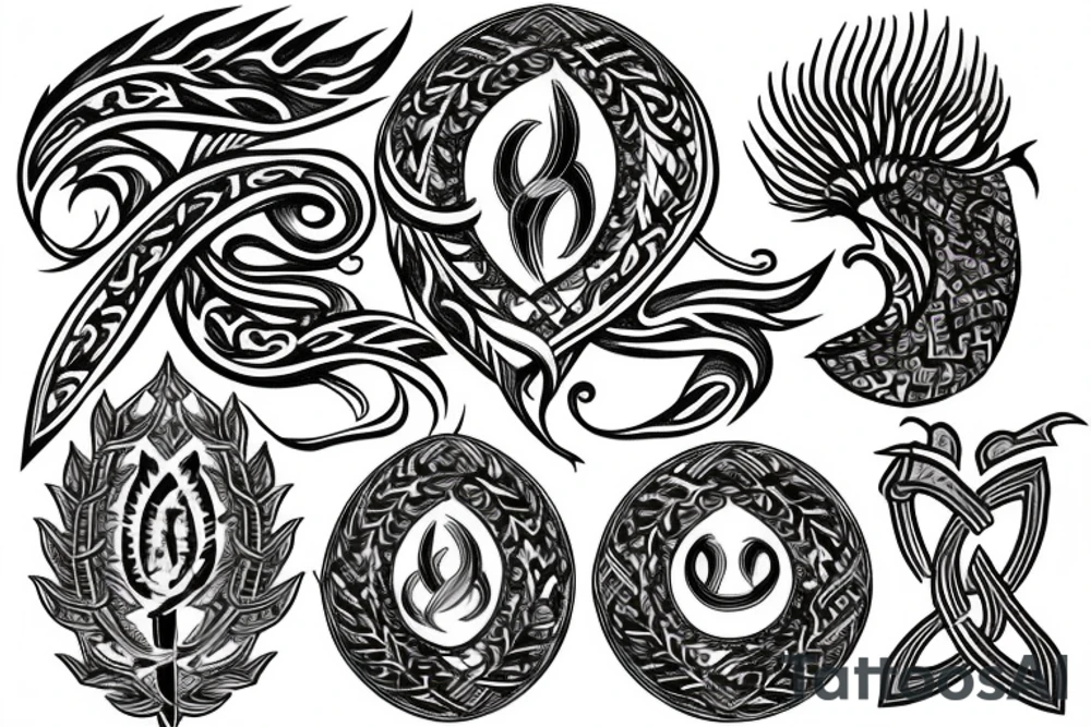 Silver fern mixed with the trinity knot tattoo idea