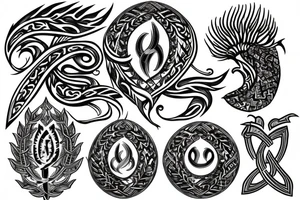 Silver fern mixed with the trinity knot tattoo idea