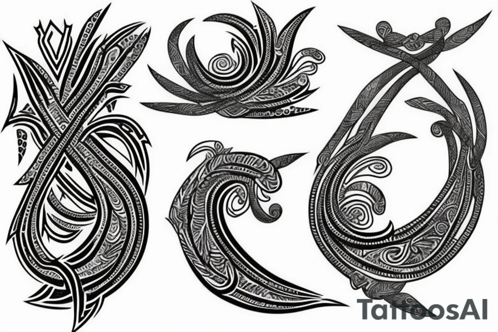 Silver fern mixed with the trinity knot tattoo idea