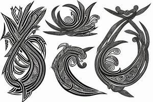 Silver fern mixed with the trinity knot tattoo idea