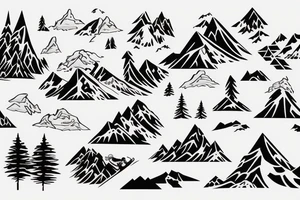 Snowboarding on a mountain tattoo idea