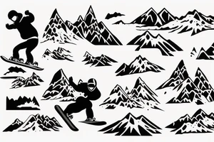 Snowboarding on a mountain tattoo idea