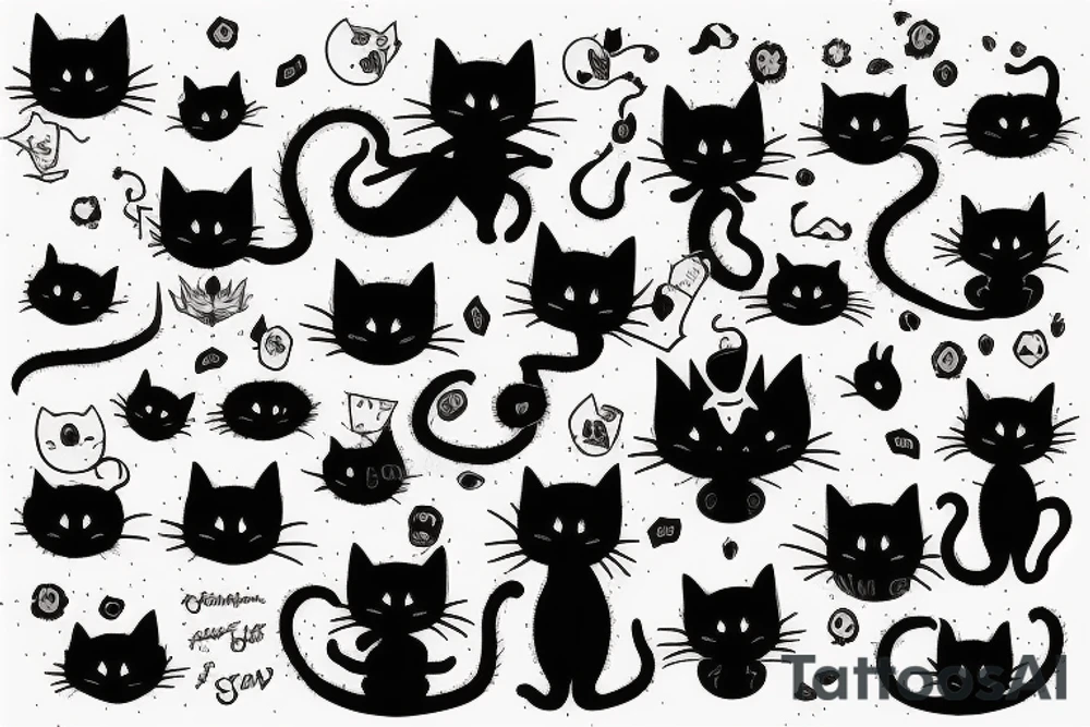 black cat on dragon tattoo idea