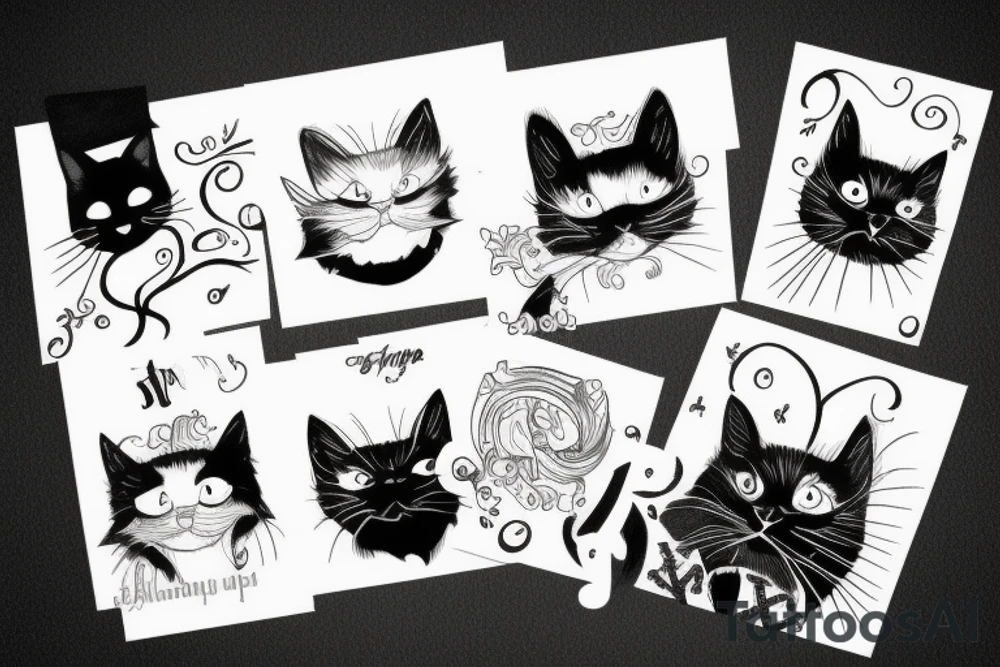 black cat on dragon tattoo idea